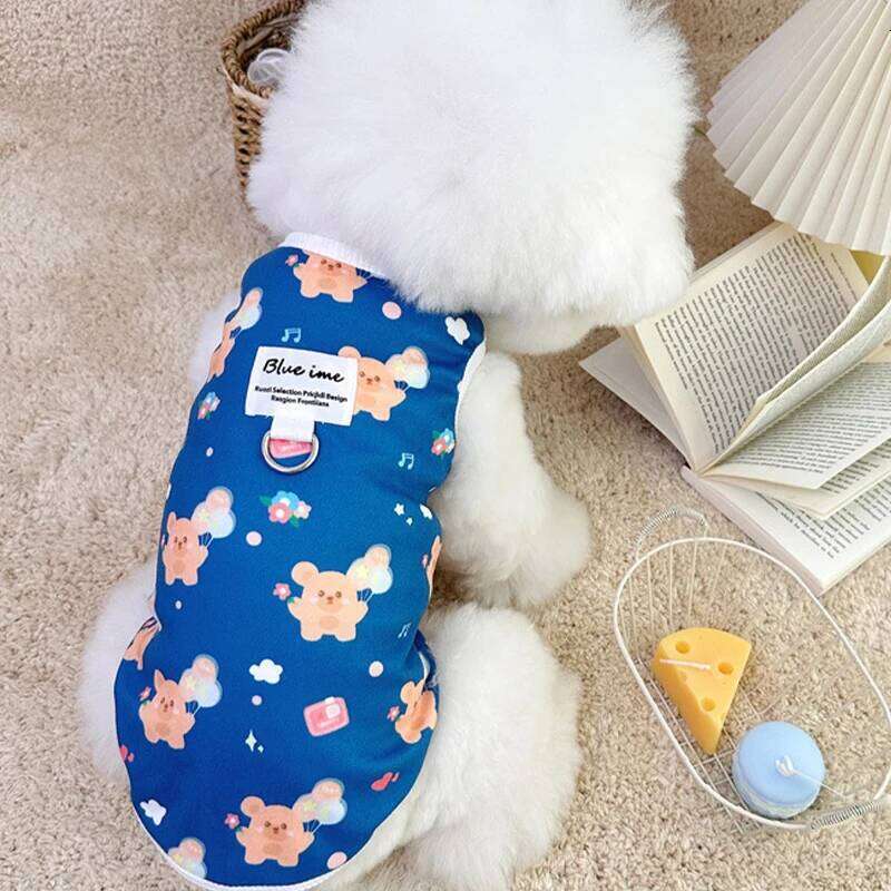 Bear Print Fashion Dog Clothes Summer Thin Puppy Shirt Breathable Cat Vest Pullovers Pet Sweatshirt Chihuahua Costumes XJ251225