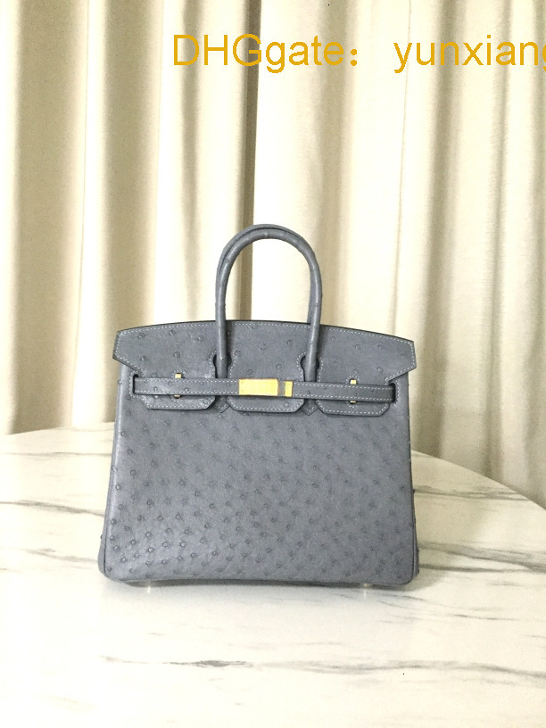 designer bags Designer Bag Tote Bag South African Ostrich Leather 25 Women's Handbag Fashion Temperament Handbag Real Leather Bag Personality Bag