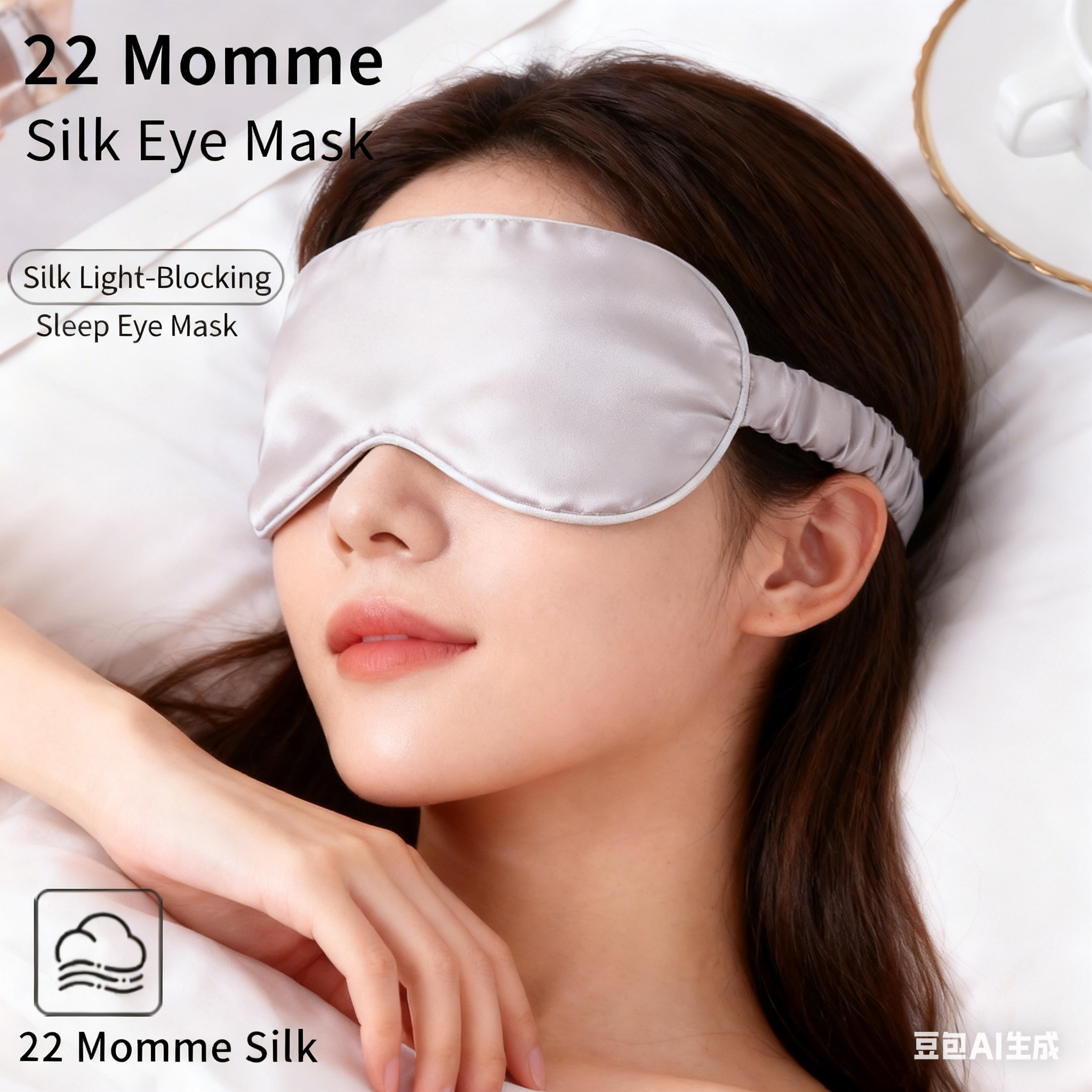 Silk eye mask, double-sided mulberry silk, 22mm, skin-friendly, convenient, light-blocking, sleep-aiding eye mask, soft, eye-protecting, in stock.