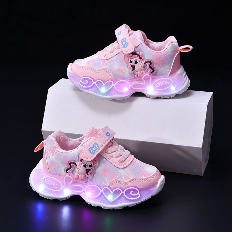 kids sneakers with lights casual flat board girls shoes lightweight footwear young baby toddler shoes size 2230