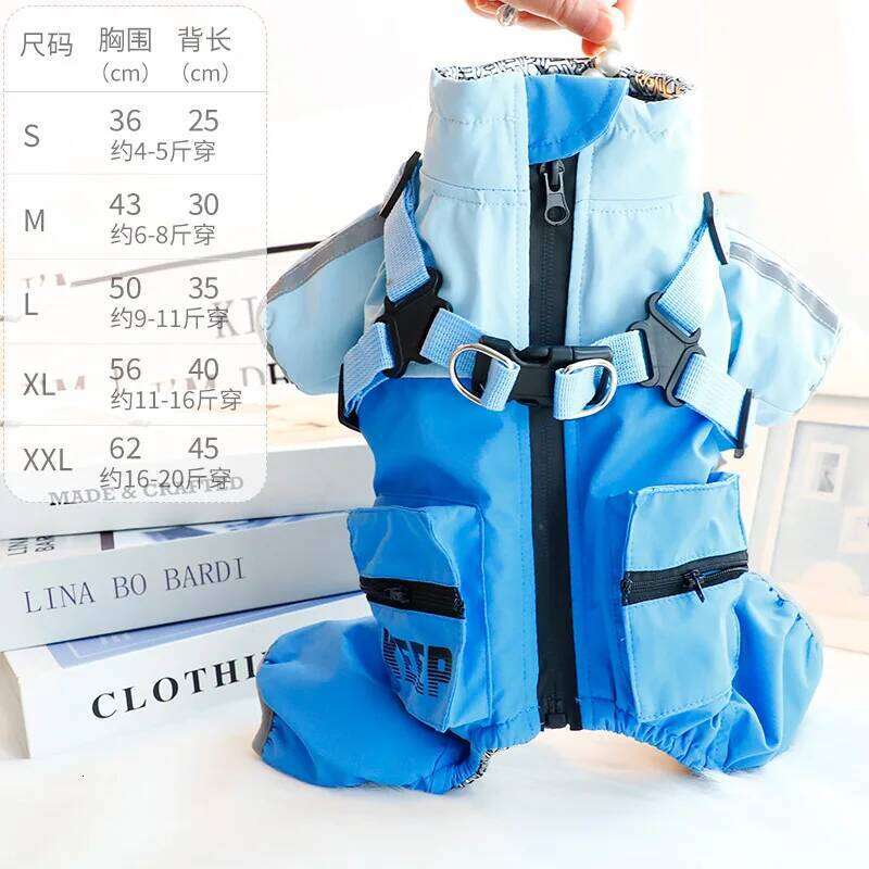 Clothes Autumn Winter Thickened 3-in-1 Waterproof Dog Cotton Coat - Four-legged Warm Pet Jacket For Small D XJ251225