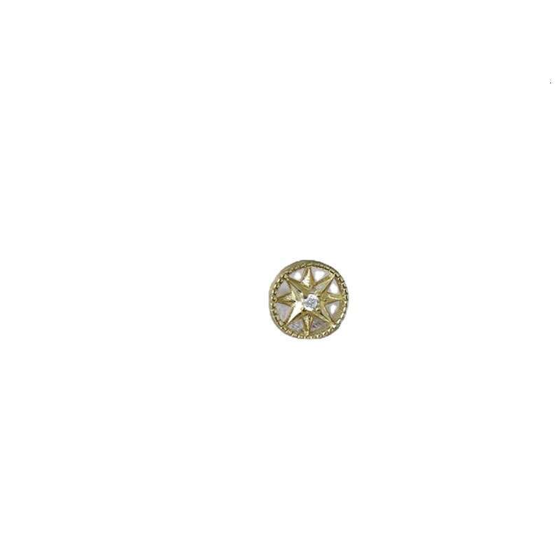 Hexagonal Star Compass Stud Earrings 14K Gold-Plated Diamond-Studded Earrings Women's Minimalist Jewelry