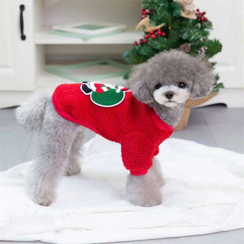 Christmas Puppy Cat Dog Sweater Hoodie Winter Pet Clothes for Small Dogs Pomeranian Shih Tzu Pullovers mascotas Costume Clothing XJ251225