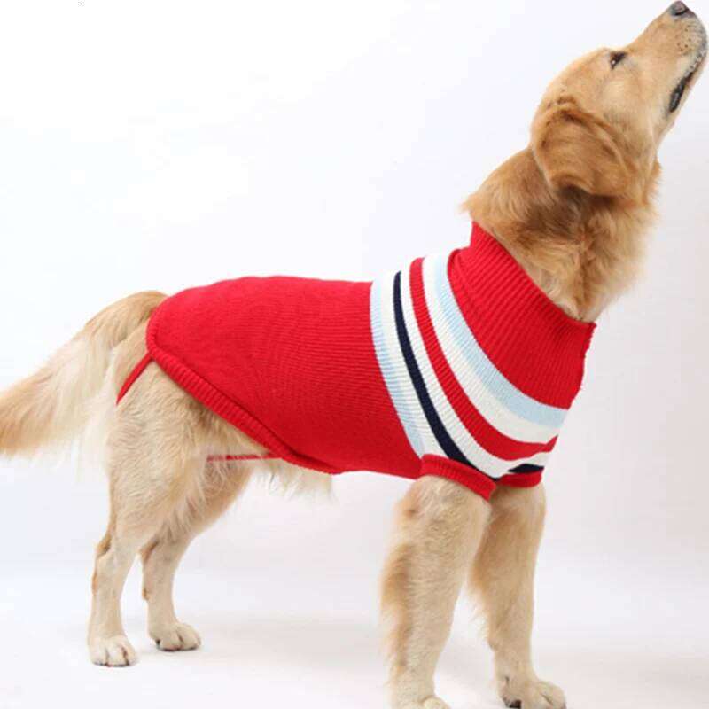 Stripe Big Sweater Winter Warm Pet Clothes for Small Large Dog Chihuahua Golden Retriever Coat Puppy Suit Dogs Pets Clothing XJ251225