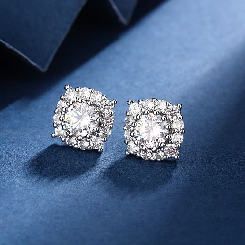 Hypoallergenic Diamond Earrings 925 Silver-colored Diamond Earrings Snowflake zircon Earrings - Perfectly Tailored Earrings for Men and Women