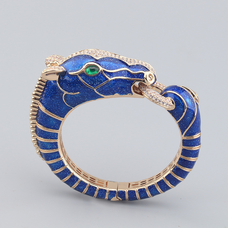 Jewelry Bangle Zebra Gold-Plated Bracelet Animal Bangle Elegant Copper Starry Sky Women's Unique Open high quality Jewelry Attract Luck