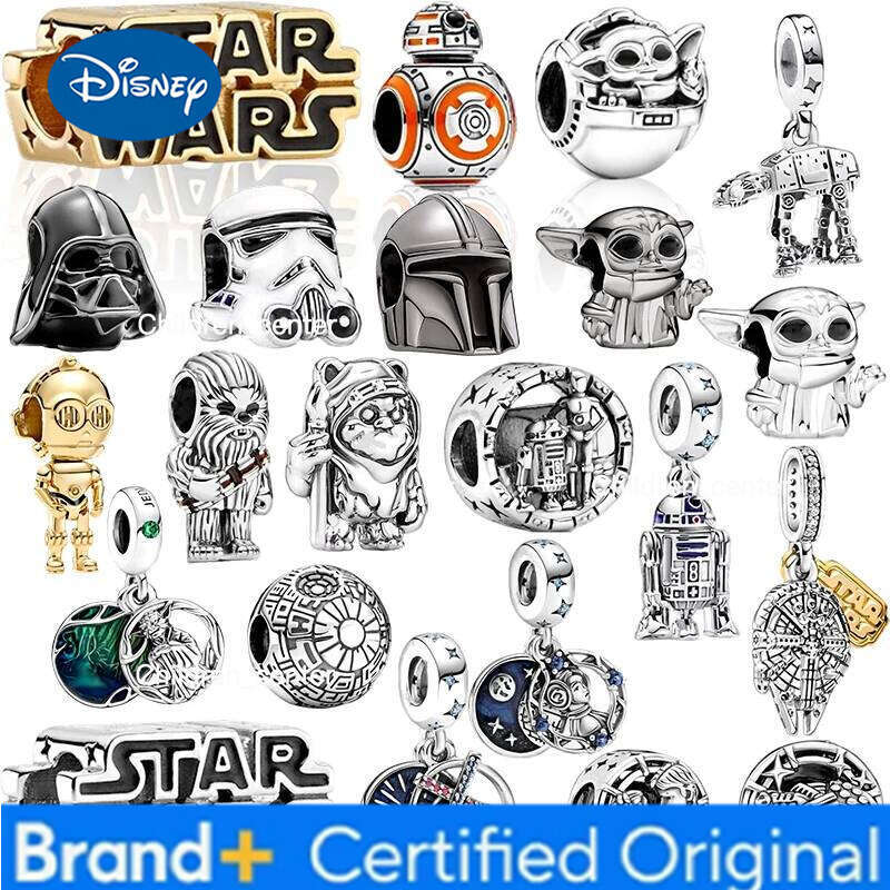 Disney Hot Toys Star Wars Robot Series Charm Exquisite Beads Suitable for European Original Silver Bracelet DIY Jewelry Women Gift H260108