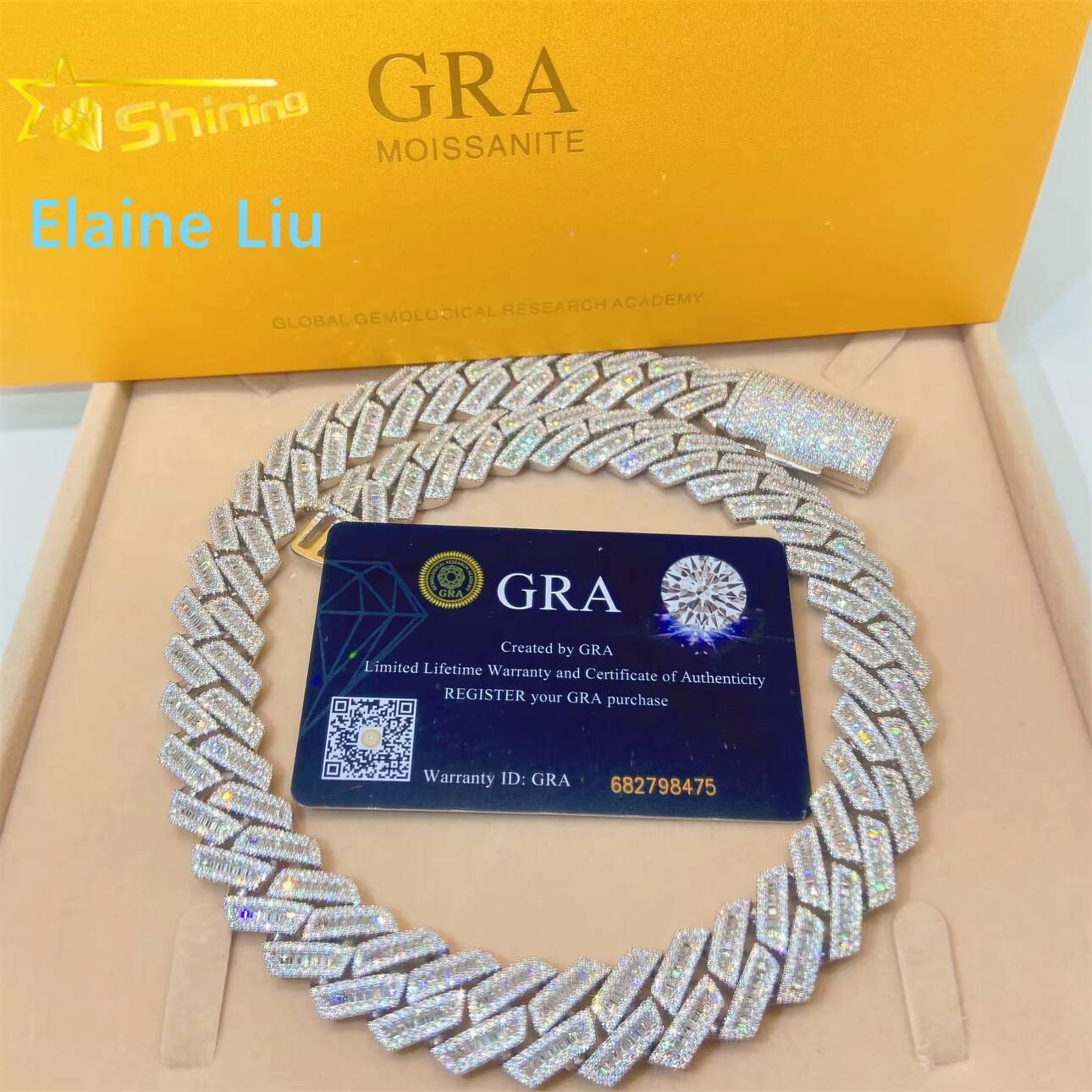 Sterling Silver 925 Pass Diamond Tester VVS Moissanite Necklace 18mm Hip Hop Iced Out Jewelry Miami Cuban Link Chain Necklace