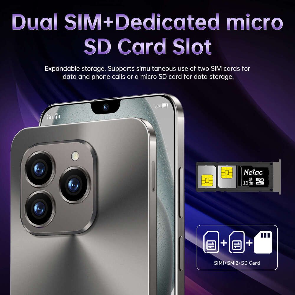 New Cross border 16+1T Authentic Smartphone i15 Max Original 5G All Network Android Smartphone CKS