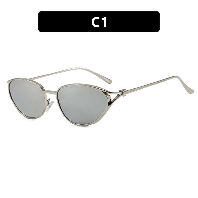Sunglasses designer Sun glasses Small Frame Knot Cat Eye Metal New Retro Ins Personality eye glasses Trendy