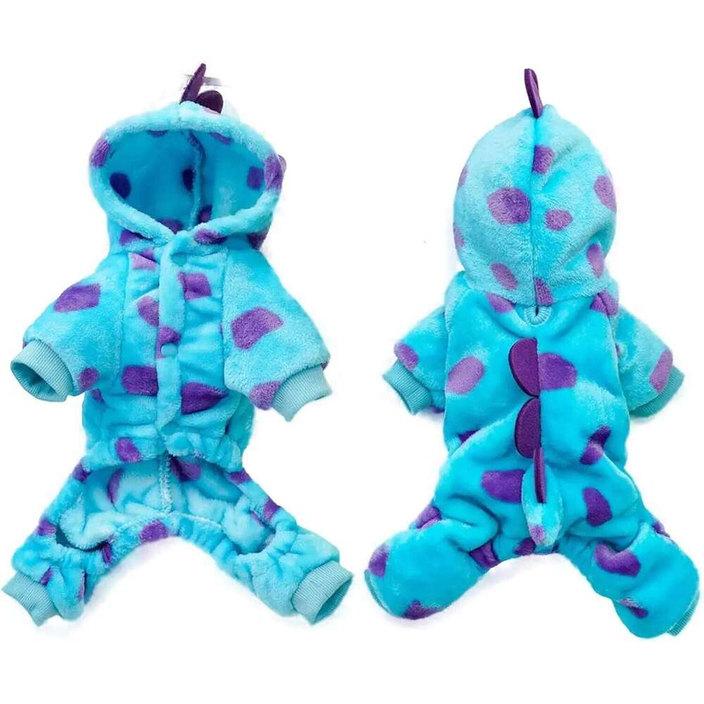 Winter Pajamas Onesie Dinosaur Costume Small Dogs and Cats, Dog Hoodies Cold Weather Jumpsuit for Christmas Halloween XJ251225