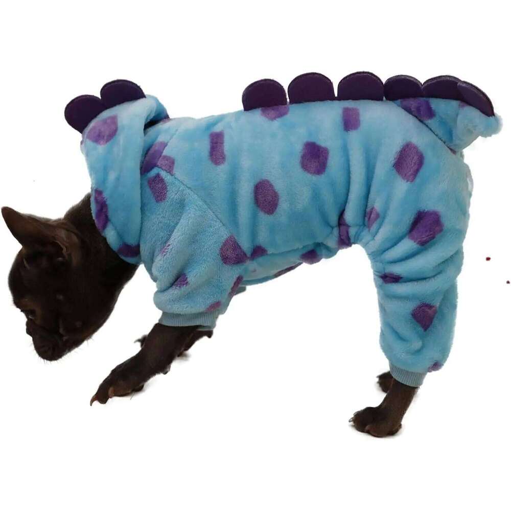 Winter Pajamas Onesie Dinosaur Costume Small Dogs and Cats, Dog Hoodies Cold Weather Jumpsuit for Christmas Halloween XJ251225