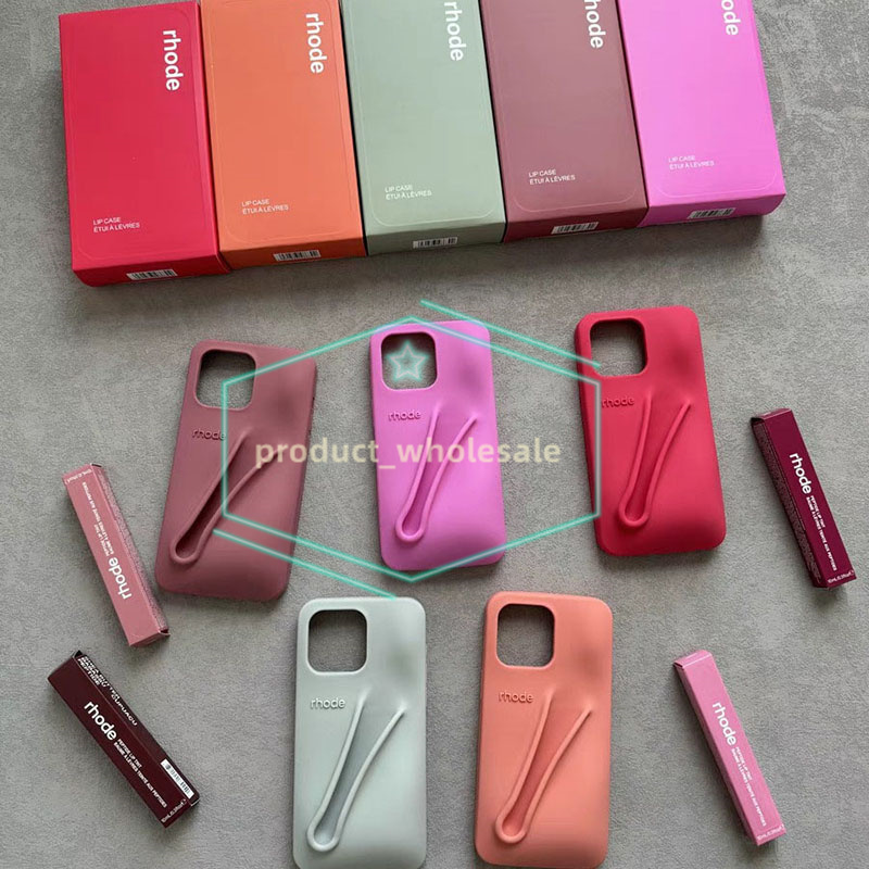 rhod Lipstick Portable phone Case Design Lip Gloss Lipstick Lip Balm 3D Make Up Silicone Soft Phone Cases for iPhone 17 16 16promax 15 14 plus 13 12 1