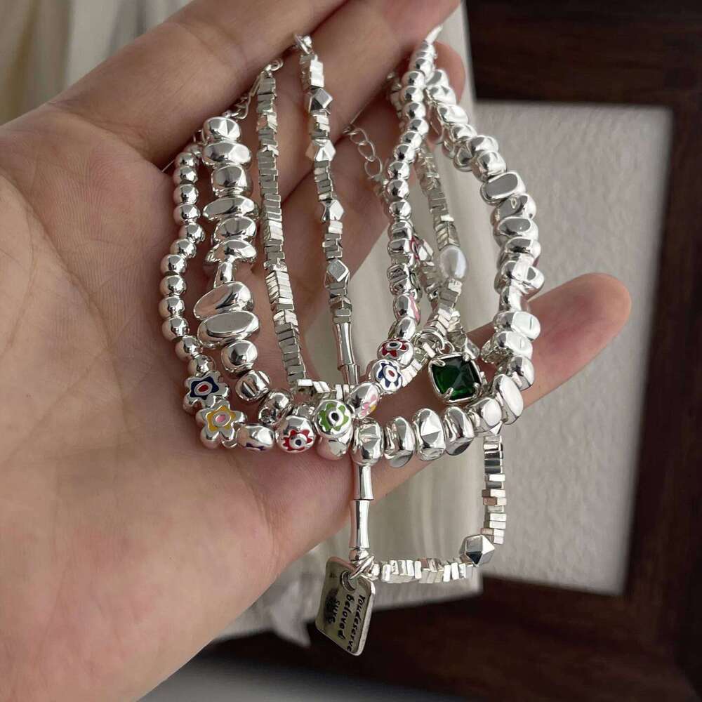 925 Sterling Silver Bracelets for Women Men Accessories Trend Vintage Colorful Chain Pendant Party Jewelry Gift