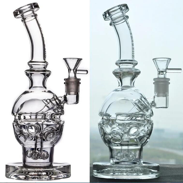 Thick Recycler Smoking Hookahs Glass Bong Bubbler Heady Water Pipe Fab Egg Showerhead Percolator Shisha with 14mm bowl