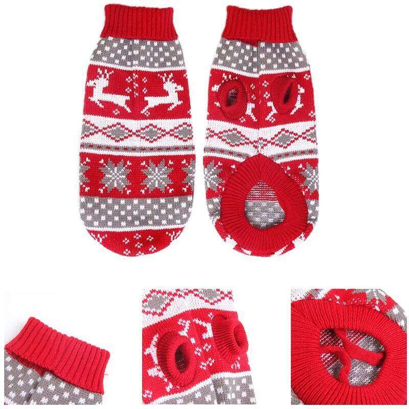 Cute Cartoon Reindeer for Pets Warm Costume Christmas Sweater Puppy and Cat Jumper Knitwears Winter Dog Clothes XJ260108 - view 5
