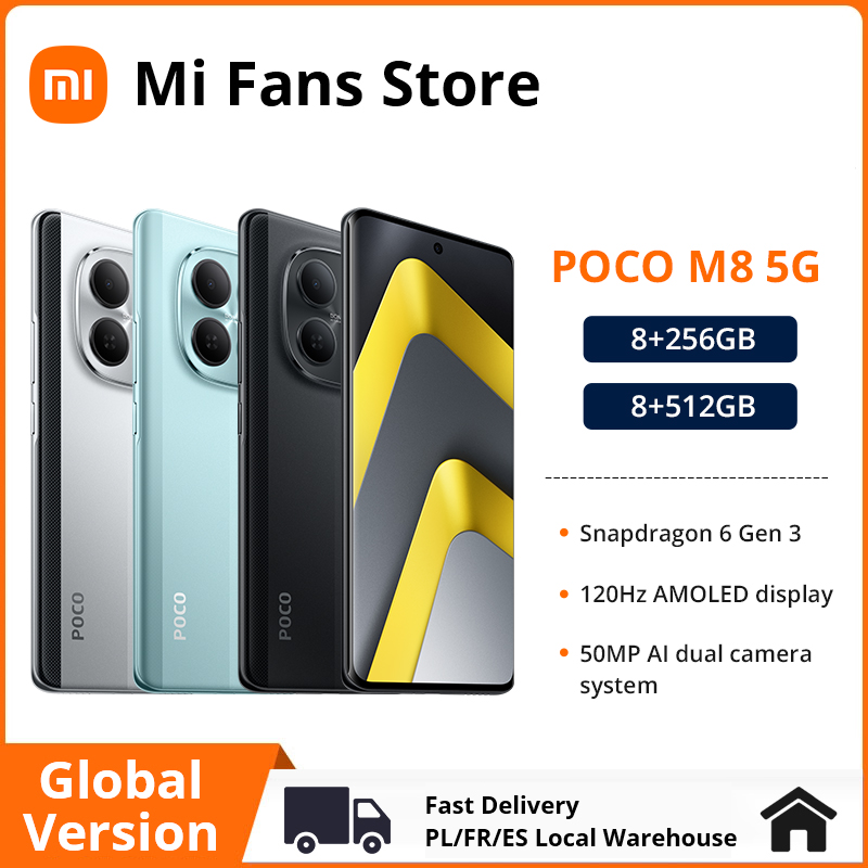POCO M8 5G Global Version Snapdragon 6 Gen 3 Smartphone Immersive 6.77" 120Hz FHD+ Display 5520mAh battery NFC