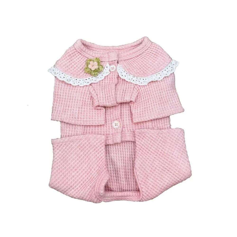 Pet Collar Jumpsuit Spring Autumn Base Shirt Waffle Top Pullover Four Legged Pants Warm Dog and Cat Puppy Clothes XJ251225