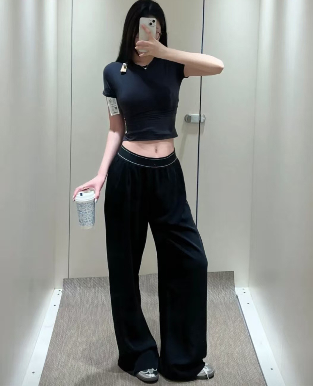 Designer Yoga Pants Women's Suit Up Active Trousers Long High-Waist Full-length Dance Studio Trousers Brown Straight-Leg Fashion Jogger Wrinkle-r