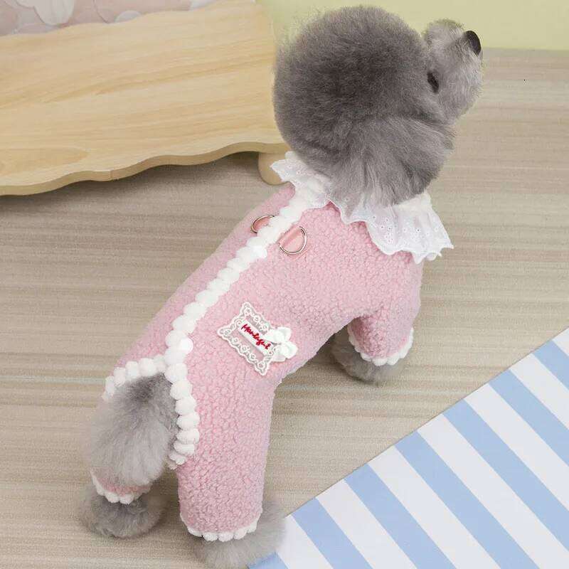 Sweet Pet Dog Clothes Fleece Pajamas Romper Winter Jumpsuit For Small Dogs Shih Tzu Dachshund Puppy All-In-One Bodysuit Overalls XJ251225
