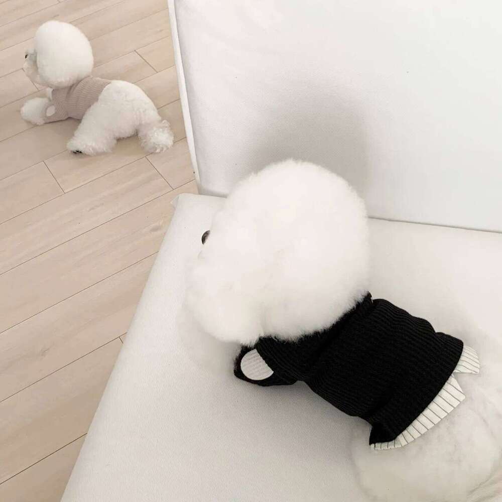 Teddy Two-Piece Knitted Base Layer Pet Clothing Dog Patchwork Embroidered Vest Bichon Frise Winter Warmth Garment XJ251225