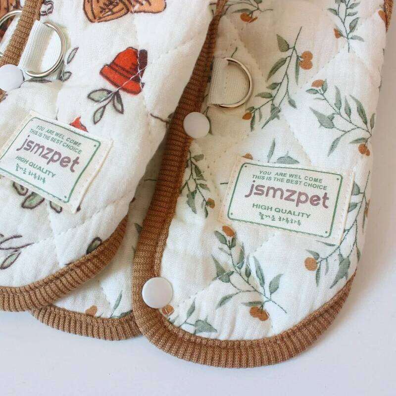 Cute Print Coat Autumn Winter Dog Clothes Pet Thickened Vest Chihuahua Bichon Warm Jackets for Girls Puppy Coats Cat Vests XJ251225