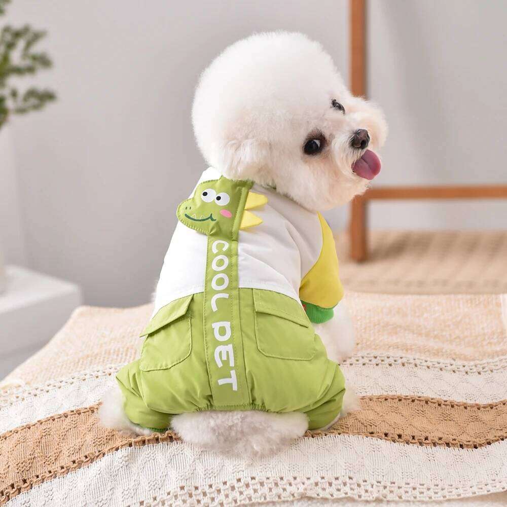 Windproof Dog Down Jacket Winter Warm Pet Overalls For Small Medium Size Animal Puppy Snow Suit S 4XL Green Yorkshire Clothing XJ251225