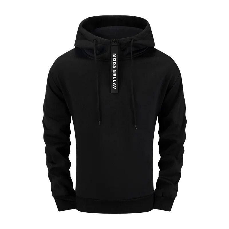 Mens Half Zip Hoodie Solid Color V-neck Sweatshirt Tracksuit High Quality Sports Jogging Man Clothing Casual Autumn Winter Tops 251231