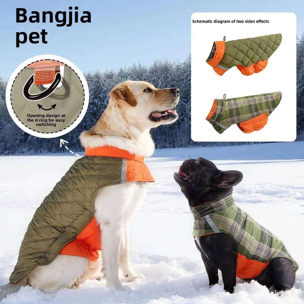 Reversible Winter Jacket Cozy Reflective Waterproof Warm Garment Dog Clothes Outdoor Windproof Pet Apparel XJ251225