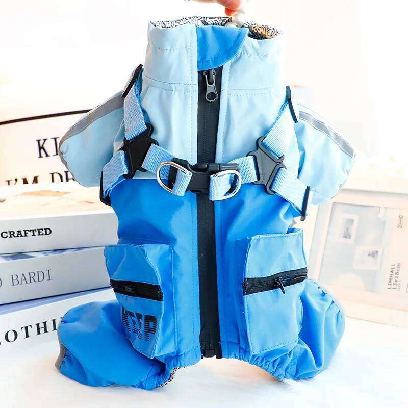Clothes Autumn Winter Thickened 3-in-1 Waterproof Dog Cotton Coat - Four-legged Warm Pet Jacket For Small D XJ251225
