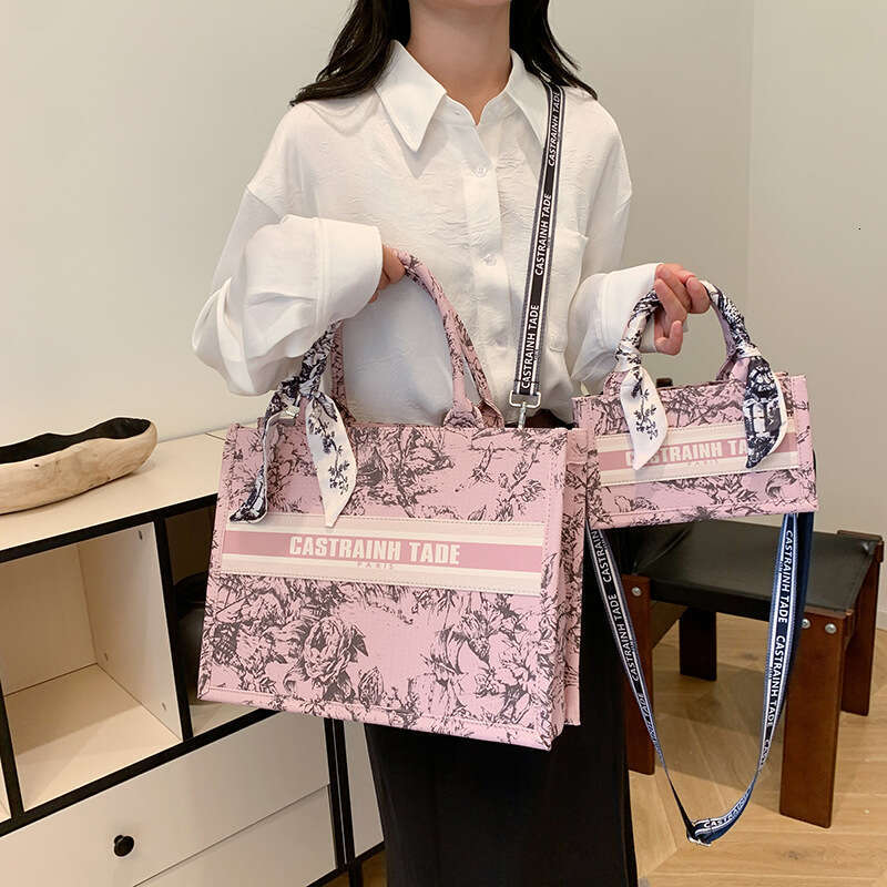 Cross-Border Foreign Trade Handheld Tote for Women New Letter Print Single Shoulder Large Stylish Versatile Casual Crossbody Bag