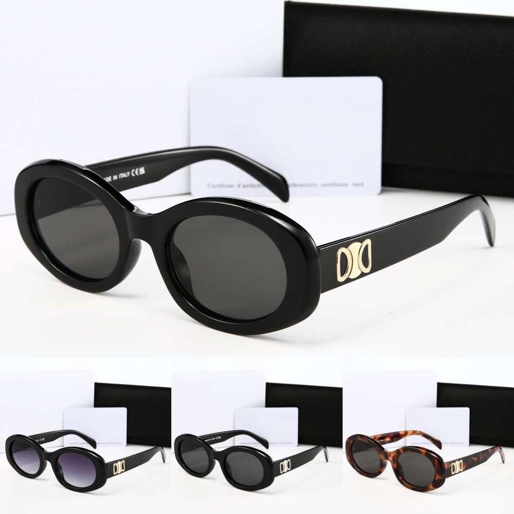 With Box Designer Sunglasses UV400 Nylon Lenses Acetate Frame Luxury Sunglasses Black Acetate Tortoise Shell Frame Dark Gray Brown Gradient Lens Glasses
