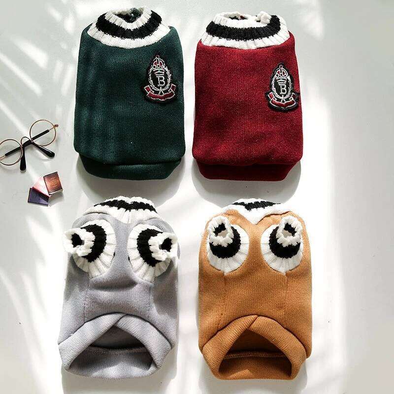 College Style Sweater V-Neck Dog Knitted Vest Puppy Coat Winter Pet Warm Clothes Apperals for Small Medium Large Dogs Cats XJ251225