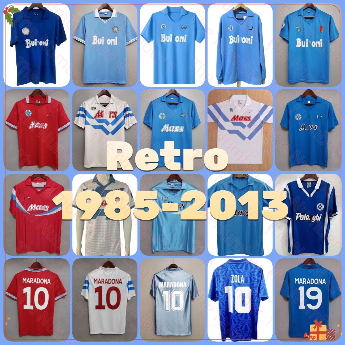 MaRAdoNA 1986 1987 1988 1999 Napoli Retro Soccer Jerseys 87 88 89 91 93 classic blue home away red thai quality football for men Coppa Naples Football shirts