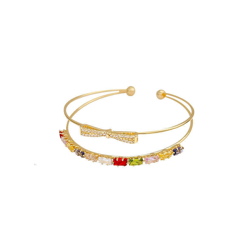 Super Fairy Micro Inlaid Zircon Bow Bracelet For Women, High-End Luxury Crystal Bracelet, Popular Exquisite Pull-Out Jewelry