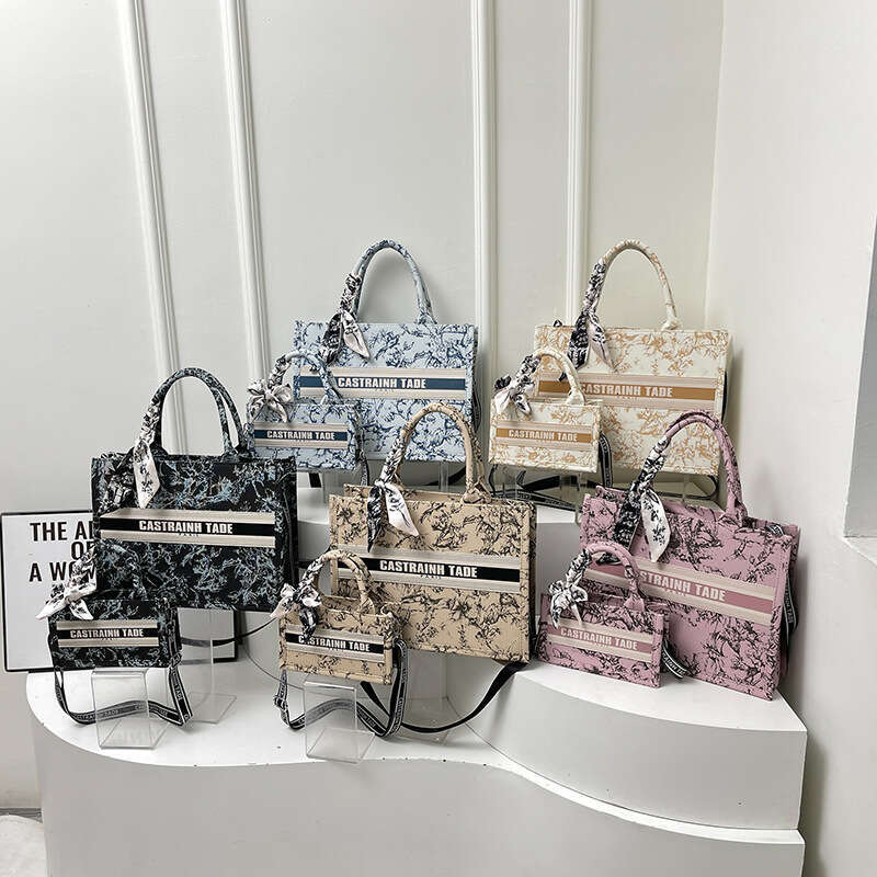 Cross-Border Foreign Trade Handheld Tote for Women New Letter Print Single Shoulder Large Stylish Versatile Casual Crossbody Bag