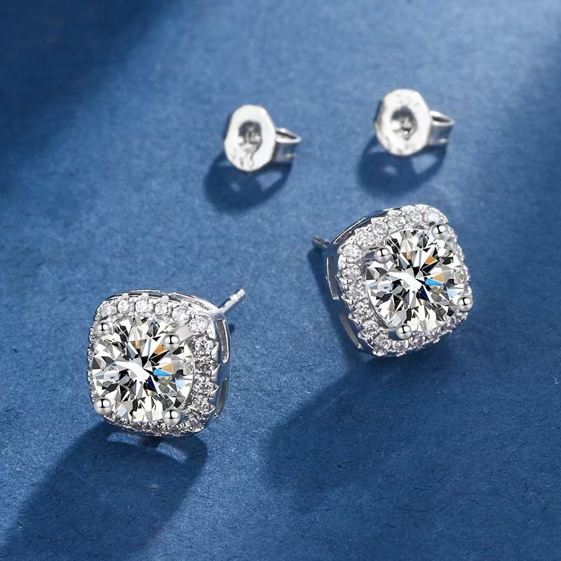 Hypoallergenic Diamond Earrings 925 Silver-colored Diamond Earrings Snowflake zircon Earrings - Perfectly Tailored Earrings for Men and Women