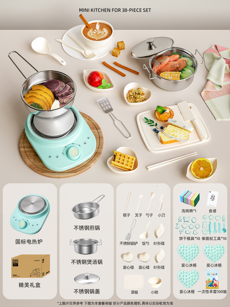 Clay Dough Modeling Mini Kitchen Real Cooking Full Set of Girl Small Children Baby Puzzle Play House Toys Kids for Girls 230705