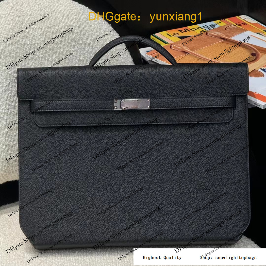 designer bags Luxury Designer Bag Handcrafted High-end Depeches36 Official Business Men's Bag Togo Leather Laptop Bag