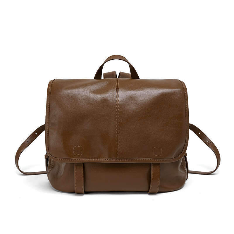 Luxury shoulder bag handbag Hobo commuting retro women's top layer cowhide backpack versatile rear vegetable tanned leather casual backpack trave