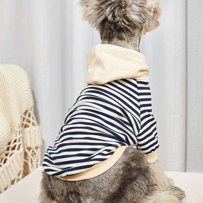 Pet French Bulldog winter warm pet coat stripe Hoodie jacket cat clothing Chihuahua small and medium dog clothes XJ251225