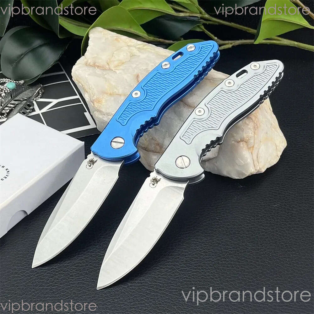 Rick Hinderer XM18 Assisted Pocket Folding Knife D2 Steel Blue/silver Aluminum Handle Portable Outdoor EDC Tactical Hunting Rescue Survival Tool 3300 