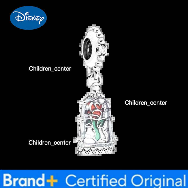 Disney Hot Sale Beauty and the Beast Charm Dangle Original Snake Fit Silver Bracelet Necklace Beads For Diy Jewelry Women Gift H260108