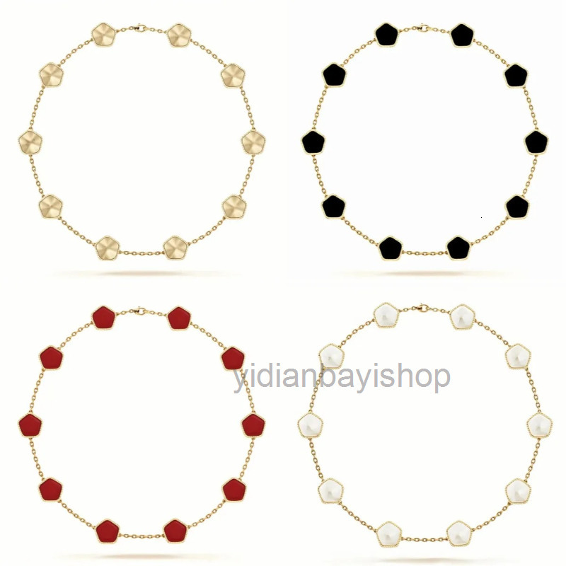 vanly cleef Jewelery cleef clover necklace Luxury Clover Designer Necklace for women 10 motif Shell Diamond Pendant Girls Valentines Day Engagement design Choker n