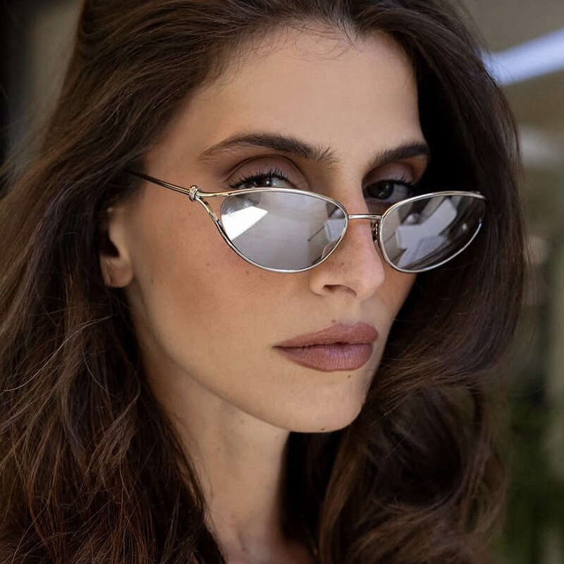 Sunglasses designer Sun glasses Small Frame Knot Cat Eye Metal New Retro Ins Personality eye glasses Trendy