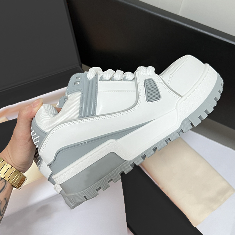 Designer Maxi Trainer Luxury Men Sneakers Leather Women Platform Shoes Dad Beading Diy Cute Fat Shoes 641