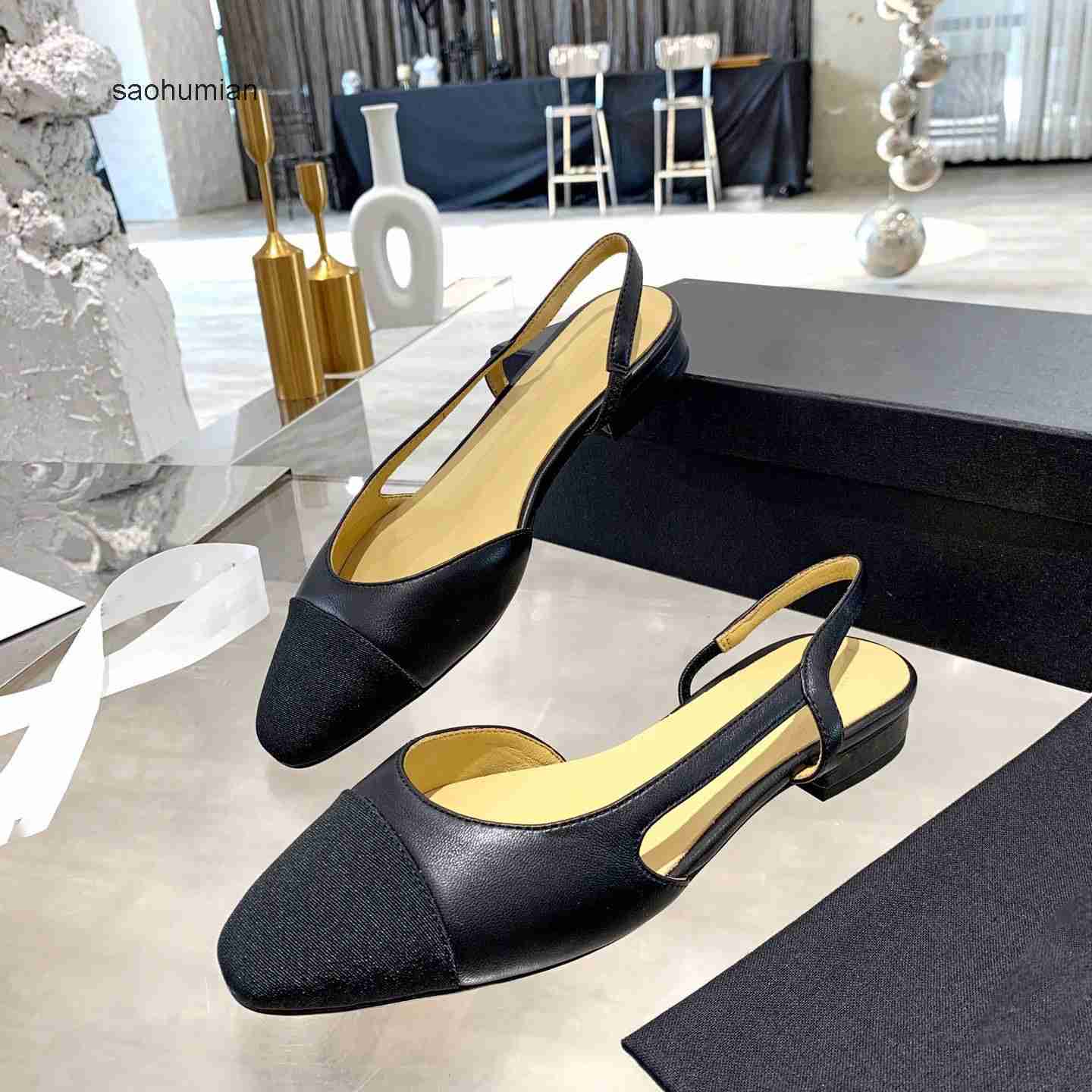 New Color Brand Designer Luxury Sandals Womens Summer Thick Heels Fashion Round Toe Office Shoes Sexy 100 Genuine Leat chanelll chanels channels cocochanel 7RA1