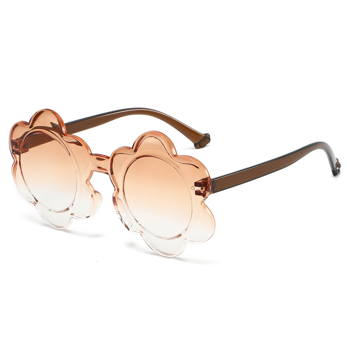 Colorful children's flower sunglasses, round-framed kids' glasses, one-piece baby sunflower sunglasses Z260305