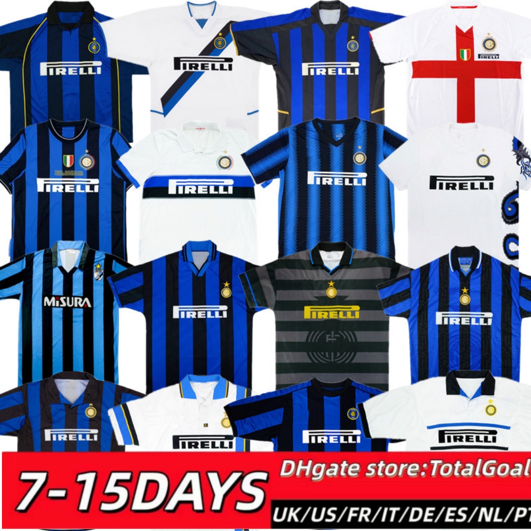 inter retro soccer jerseys 88 89 90 91 92 93 94 95 96 97 98 99 00 01 02 03 04 05 06 07 08 09 10 Figo ADRIANO Stankovic ZANETTI milans vintage football shirt long MILITO