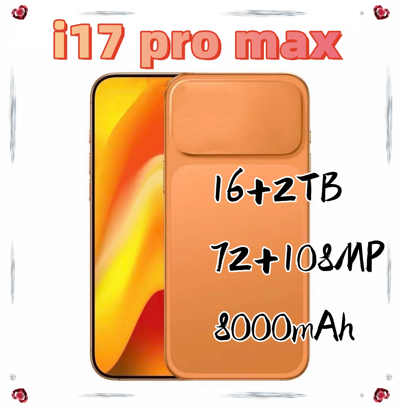 New Smartphone i17 Pro Max 16+2TB 7.3 inch cell phone 5G cellphonefull screen HD Android operating system Face ID GPS Octa Core unlock mobile phone
